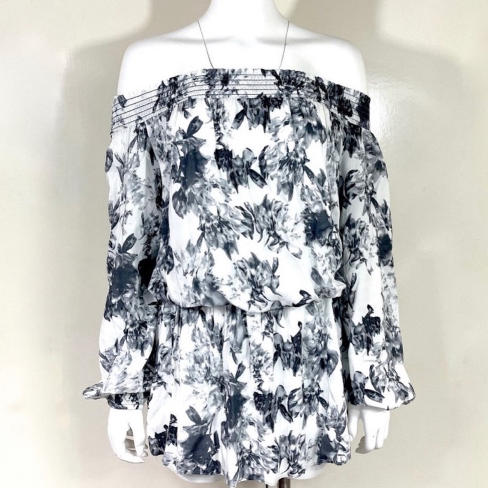 INTERMIX FLORAL OFF THE SHOULDER DRESS SIZE P